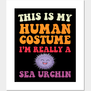 Sea urchin Retro Groovy Funny & humor Sea urchins Cute & Cool Art Design Lovers Posters and Art